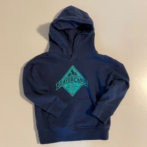 Roots - Beaver Canoe - Relaxed Hoodie - Toddler - 4T - Blue w/ Teal Logo